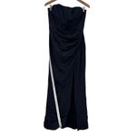 After Six Strapless Topstitched Corset Satin Maxi Dress With Draped Skirt Size 8 Photo 1