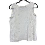 Vocal USA White 100% Cotton Lace Embellishment Round Neck Tank Blouse Size M Photo 1