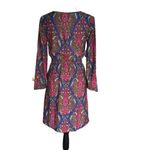 Merona  Blue Pink Paisley Long Sleeve Dress Light Weight Colorful Casual Photo 5