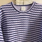 J.Crew  reversible crewneck sweatshirt quilted boxy lavender navy blue Medium NWT Photo 2