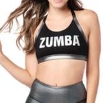 FINAL PRICE Zumba Sports Bra with Metallic Detailing Silver Size XS Photo 0