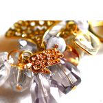 Source Unknown NWT Lt Purple Beaded Gold Tone Charm Bag Tassel Purse Charm 4" Keychain Photo 1