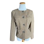 CAbi Womens  Brown Dot Bow Pocket Herringbone Penny Blazer #3170 Jacket - Sz S Photo 3