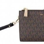 Michael Kors Brown Olive Gold Jet Set Dblzip Wristlet Clutch Wallet Photo 1