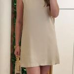ZARA  Faux suede Cream Straight Fit Square Back Mini Dress Photo 7