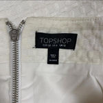 Topshop 🛍️  White Textured Tweed Embroidered A-Line Mini Skirt Size US 6 Photo 9