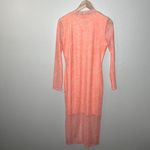 Hugo Boss Womens Nasusi Long Sleeve Orange Stretch Mesh Paisley Midi Dress Large Photo 7