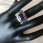 MICHAEL DAWKINS Starry Night Faceted Purple Amethyst Sterling Silver Ring Sz 9 Photo 15