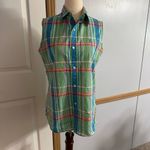 Ralph Lauren Polo Sport  Green Plaid Sleeveless Button Down Shirt Size 6 Photo 10