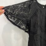 Line and Dot Revolve  Black Lyon Lace‎ Flutter Sleeve Shorts Romper Photo 2
