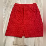 J.Crew  No. 2 Pencil Skirt in Layered Red Eyelet, size 2 Photo 3