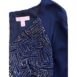 Lilly Pulitzer $268 2 Carleigh Tunic Dress Bamboo Geo Lace Navy Metallic Silver Photo 7