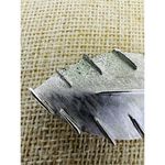 Trifari Vintage‎  Brooch Silver Tone Leaf Brushed Signed 2 1/4" Photo 2