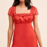 Free People  Violet Visions Elegant Red Satin Mini Dress Photo 0
