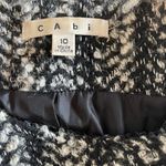 CAbi  Women Black and White Zip Down  Dress Jacket Textured Size 10 Zip Sleeves‎ Photo 3