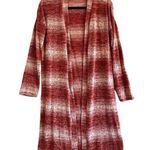 Wonderland by Orange Size Medium Sweater Cardigan Duster Red White Long Sleeve Photo 0