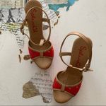 Splendid | Luau Fiesta Red Floral Wedge Sandals Size 6 Photo 6