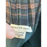 American Eagle Women Skirt Green Plaid Linen Blend Belted A Line Mini Size XS Photo 5