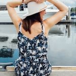 Dainty Hooligan Dress M NWT Maxi Blue Palm Tree Vacation Tropical Trip Island Photo 0