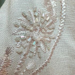 Jessica Howard Vintage  Pink Linen Embroidered Beaded Midi Dress Size 12 Large Photo 7