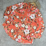 Chico's Chico’s Sandwashed Satin Floral-Print Shirt Button Front Size 16-18 Photo 3