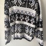 Vintage 80s Point South Fair Isle Acrylic Sweater Pullover Small Snow Ski Black Photo 4