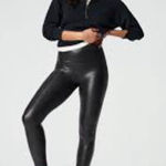 Spanx  black faux leather leggings women’s size medium‎ Shapewear casual punk Photo 0