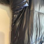 ZARA  Woman‎ Down Puffer Coat Black Faux Fur Trim Hooded Longline Jacket Large Photo 8