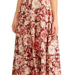CHAPS Size Small NWT Noel Floral Sleeveless Jersey Midi Dress Wine Cream Roses Photo 0