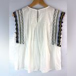 ZARA  S Smocked Sleeveless Embroidered White Lace Trim Top Photo 4