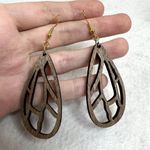 Wooden Butterfly Wing Earrings Photo 1