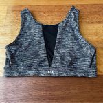VSX Victoria’s Secret Black Mesh and Grey Patterned Sports Bra w High Neckline Photo 0