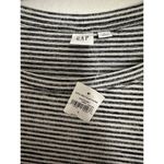 Gap Womens Top Size L Black White Stripe Pullover Stretch Round Neck Long Sleeve Photo 3