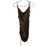 Miss Lola  Shoulder Tie Cowl Neck Mini Dress XS Brown Photo 1