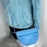 Ili New York Blue Leather RFID Crossbody Bag Small Zip Top Travel Purse Photo 8