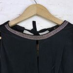 Maje  Top Womens 1 US S Black Silk Draped Faux Wrap Sleeveless Embellished Neck Photo 11