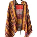 Tolani Isabelle plaid wool leather trimmed cape Photo 0