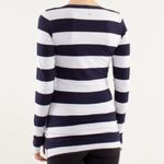 Lululemon  10 Every Yogi Reversible Long Sleeve Stripe Blue and White Shirt Photo 2