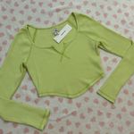 Urban Outfitters bdg green waffle long sleeve cropped size small NWT Photo 0