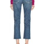 AGOLDE Riley High Rise Straight Asymmetrical Frayed Raw Hem Crop Jeans Size 25 Photo 1