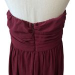 Lulus Love and Be Loved Burgundy Strapless Chiffon Flowy Maxi Dress Size M Red Size M Photo 5
