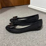 Anne Klein  Sport Sparkly Black Flats with Bows Photo 3