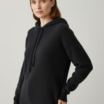 Bloomingdale’s 100% Cashmere Hooded Sweater Black Size XL Photo 0