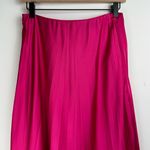 J.Crew Satin Pleated Midi Skirt Sz XS Bright Barbie Pink Photo 2