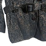Roz & Ali Black Jacquard Belted Military Jacket Size XL Photo 5