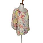 CAbi  Watercolor Floral Print Off Shoulder Blouse Medium Boho Spring Summer Top Photo 1