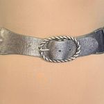 Vintage Statement Belt Metallic Silver Gold Braided Leather Sequins Beads Boho Gold Photo 1