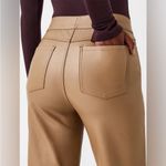 Spanx NWT vegan leather slim straight pants toffee tan XL Photo 4