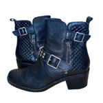 Lucky Brand Cantini 2 Studded Buckle Moto Biker Black Leather Ankle Boots Photo 3