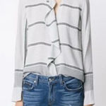 Derek Lam  10 Crosby Striped Flannel Ruffle Blouse‎ NWT Sz 2 $325 MSRP Photo 0